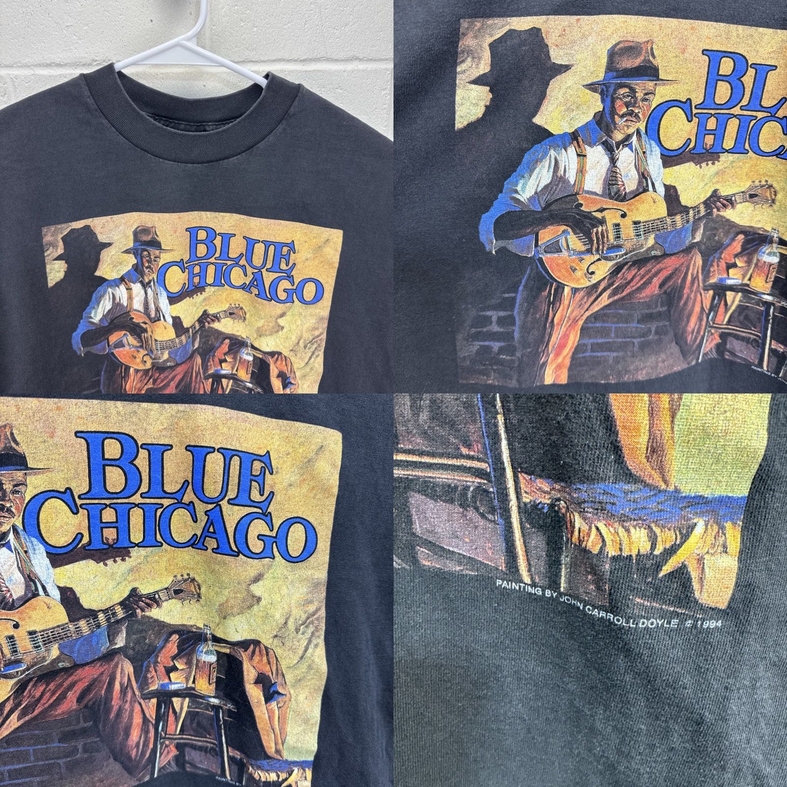 Vintage VINTAGE Blue Chicago T-Shirt Rambler 1994 Unisex Adults Crew Neck Short Sleeve Black Cotton Logo Spellout Graphic Print USA 90s Art Style Size US L / EU 52-54 / 3 - 8 Thumbnail