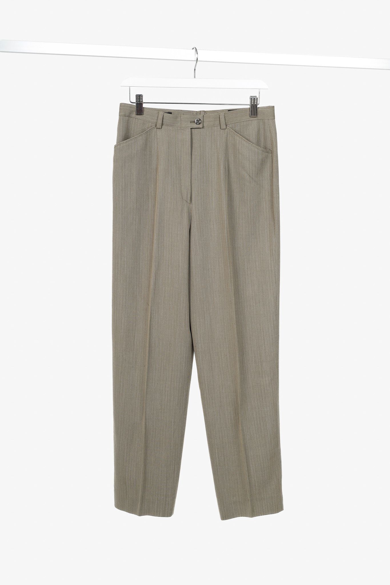Escada Escada Margaretha Ley Vintage Taupe Virgin-Wool Trousers Size 29" - 1 Thumbnail