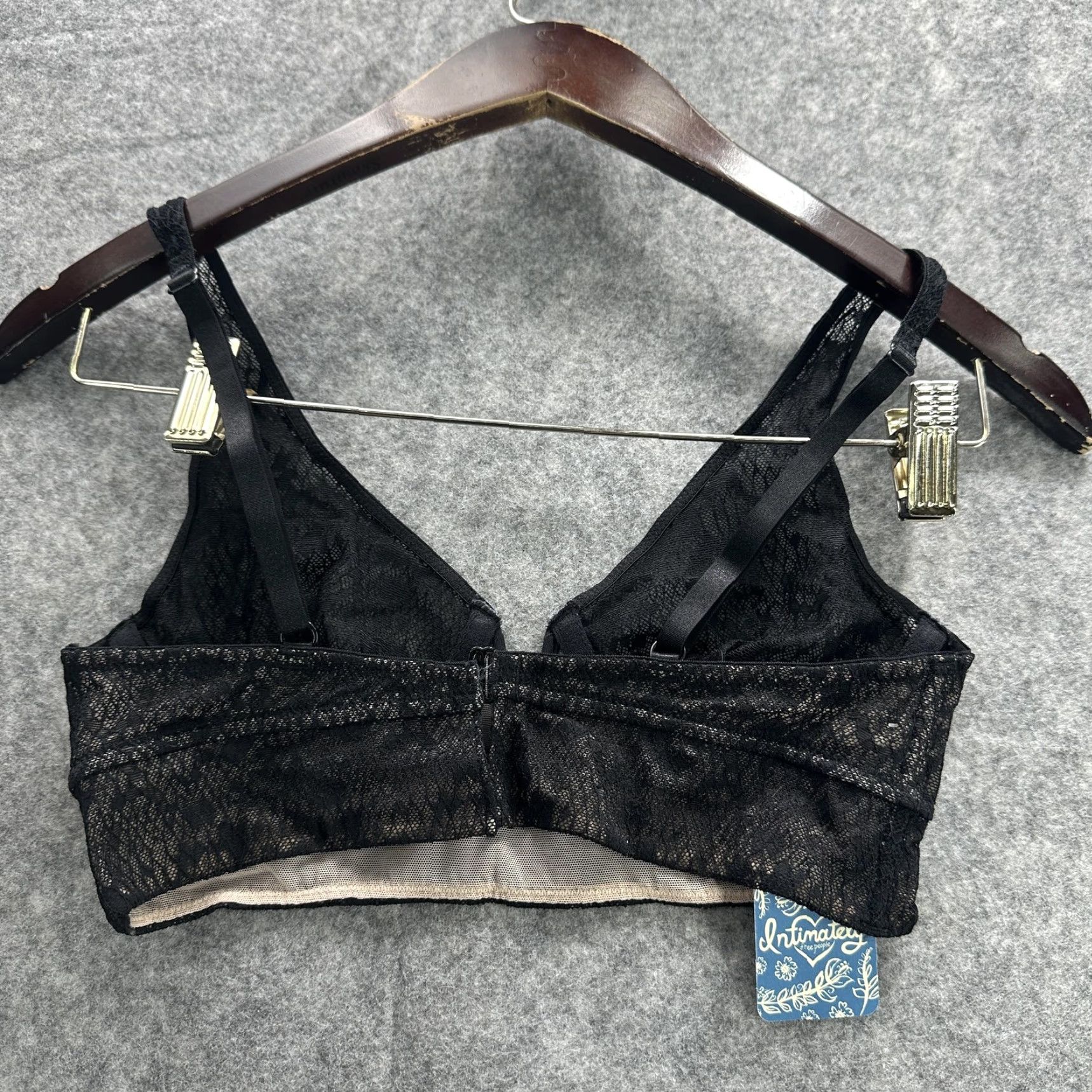 Free People Free People Bralette Womens XS Black Lace V Wire Longline Intimately NWT Bra Size ONE SIZE - 5 Thumbnail