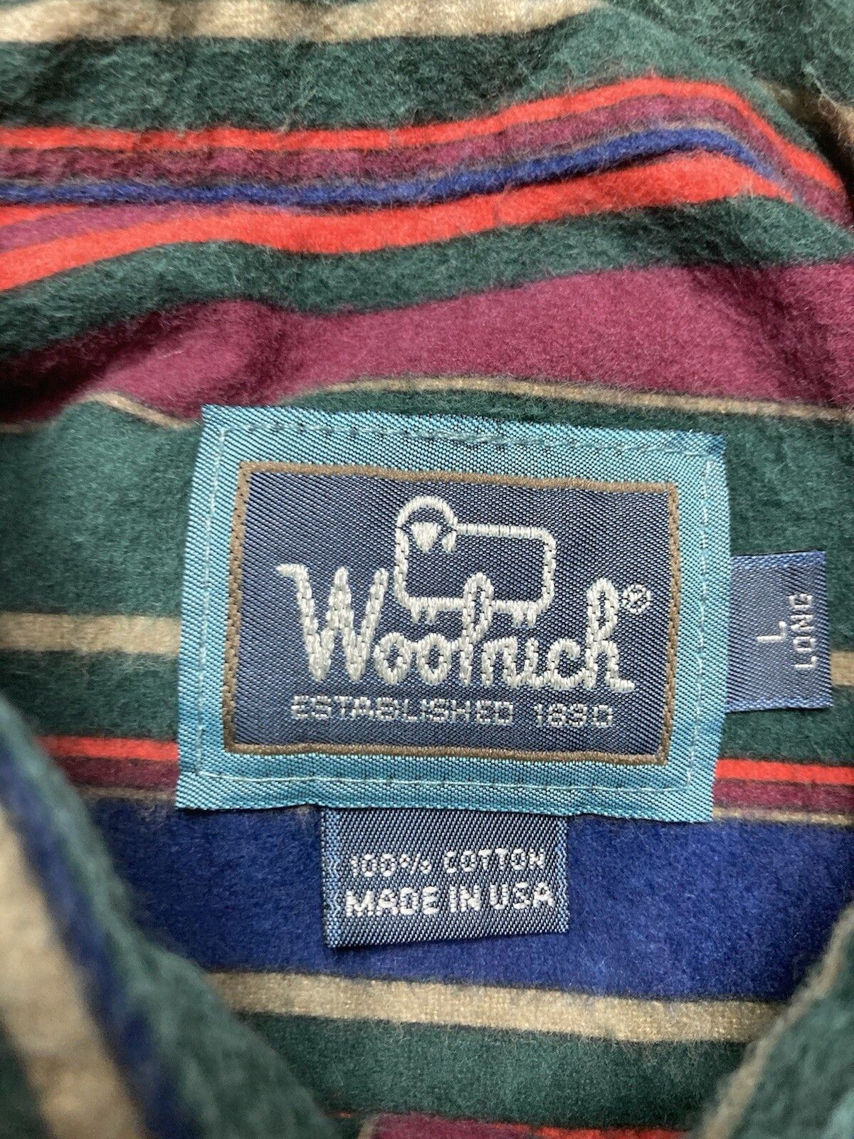 Vintage Woolrich chamois shirt stripe western brushpopper large long Size US L / EU 52-54 / 3 - 3 Thumbnail