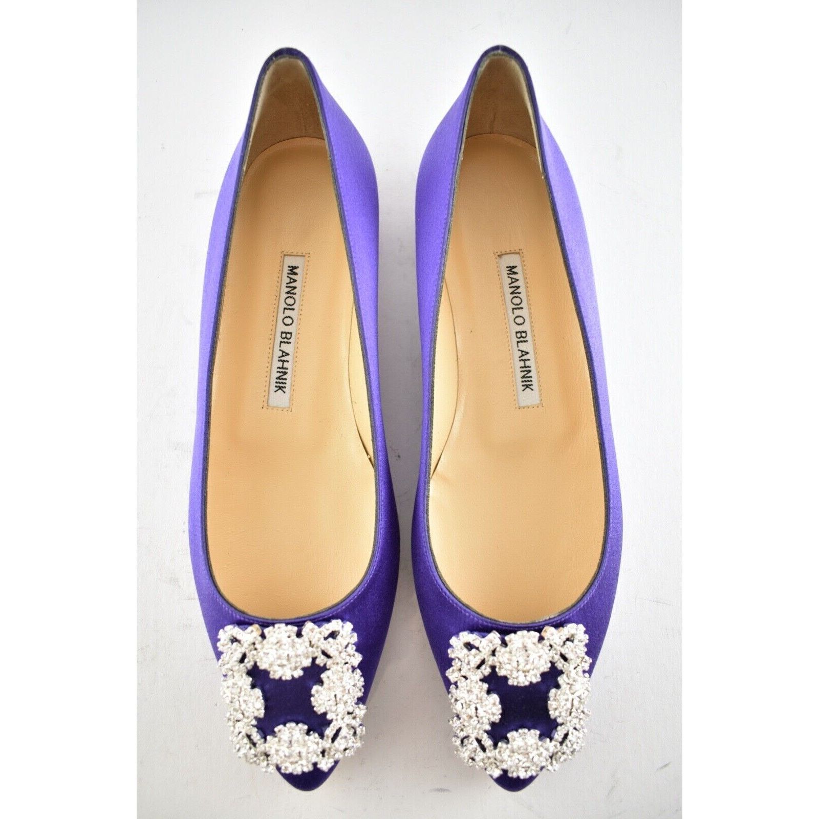 Manolo Blahnik Hangisi Satin Jewel Buckle Ballerina Ballet Flat 36 Size US 6 / IT 36 - 8 Thumbnail