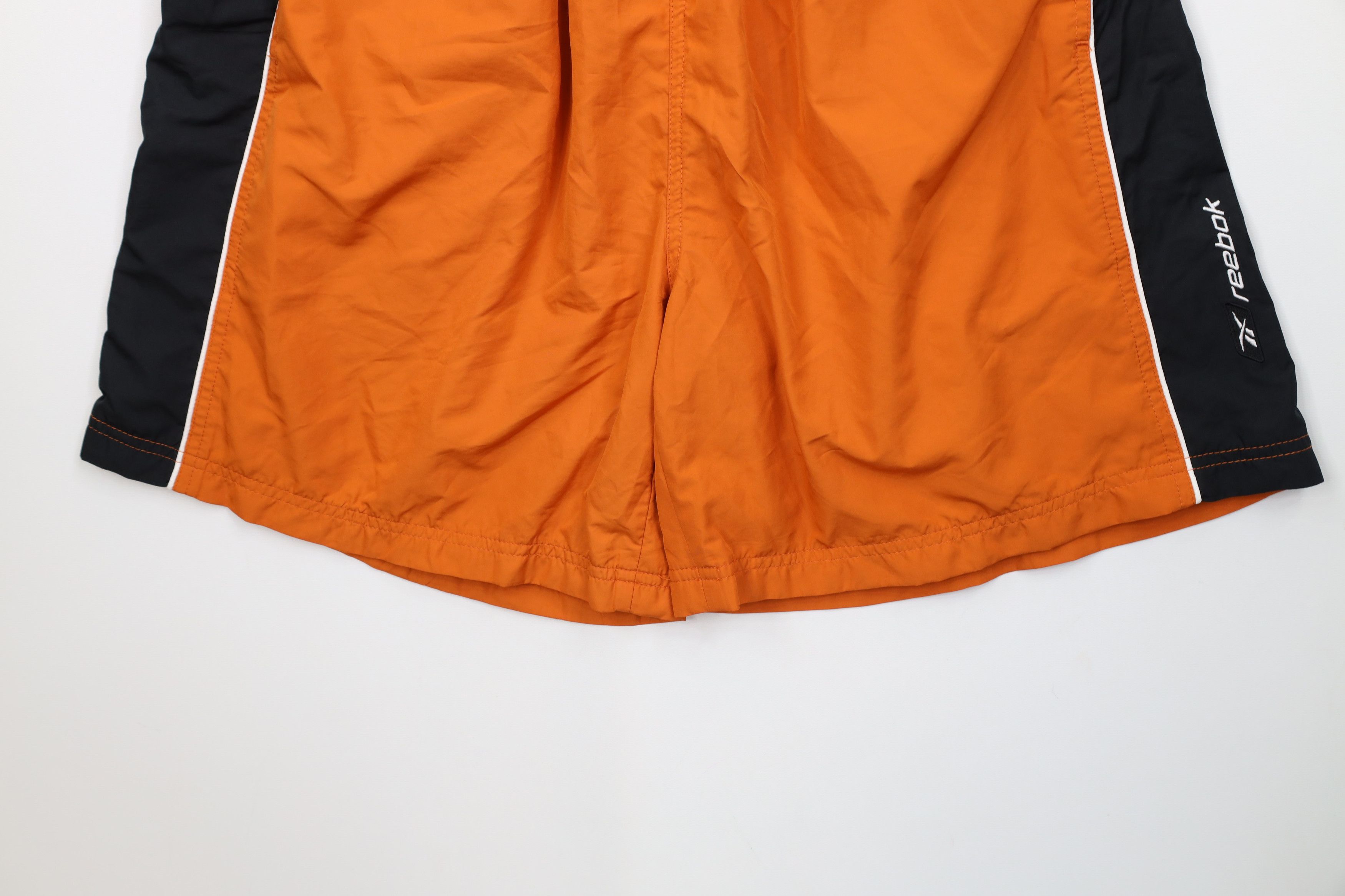 Reebok Vintage 90s Reebok Spell Out Lined Windbreaker Shorts Orange Size US 32 / EU 48 - 4 Thumbnail