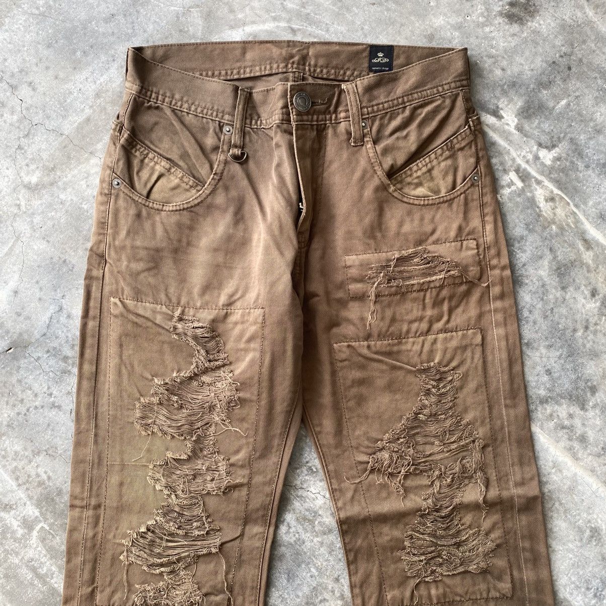 If Six Was Nine × Japanese Brand × semanticdesign Semantic Design Distressed Patchwork Trousers Pants Size US 29 - 2 Thumbnail