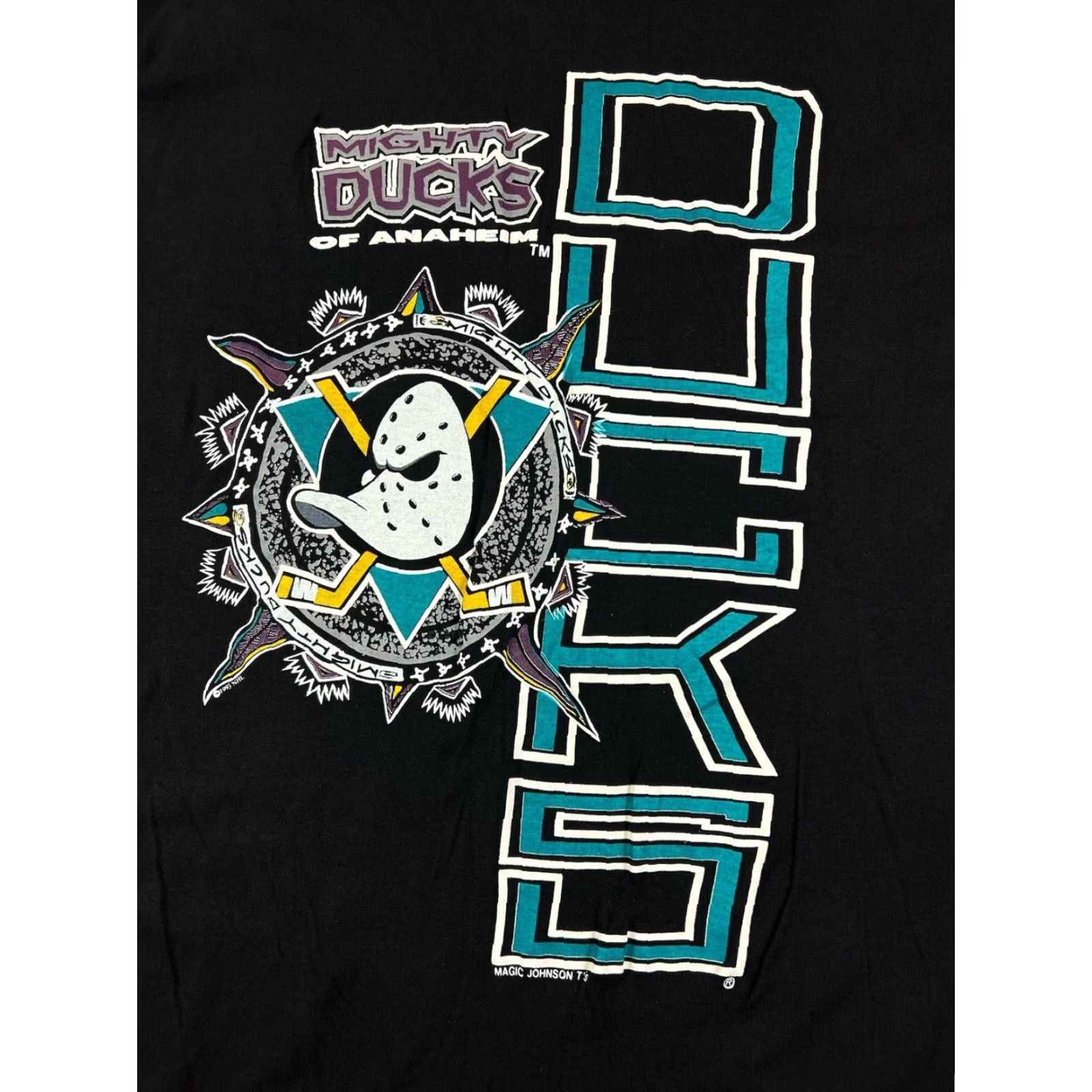 Vintage VINTAGE Mighty Ducks Magic Johnsons T’s 90s T-Shirt Black Short Sleeve Crew Neck Medium Men Size US M / EU 48-50 / 2 - 3 Thumbnail