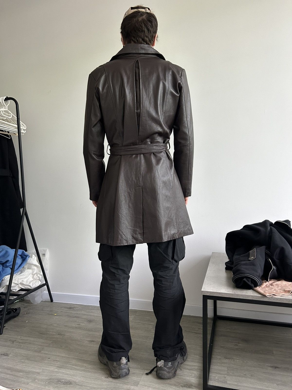 Vintage Vintage 100 % Leather Brown Trench Coat Size L / US 10 / IT 46 - 19 Thumbnail