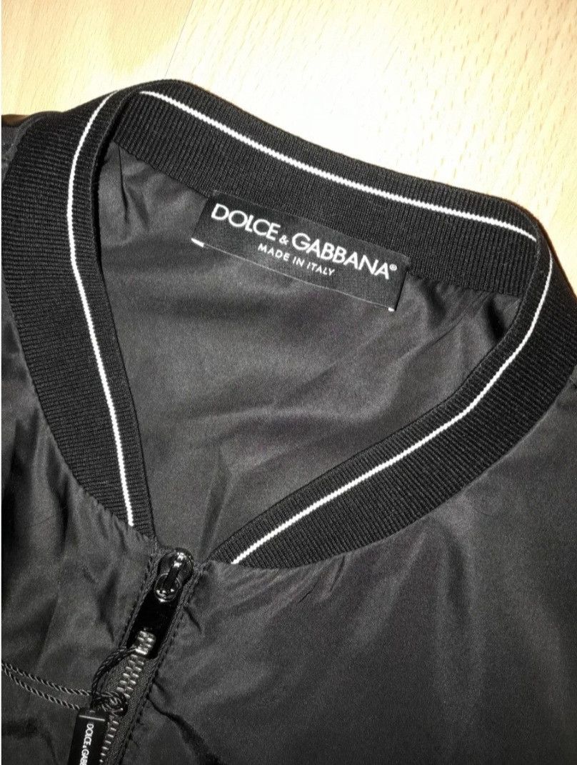 Dolce & Gabbana Logo Dolce & Gabbana Black & White Satin Bomber Jacket Size US M / EU 48-50 / 2 - 4 Thumbnail