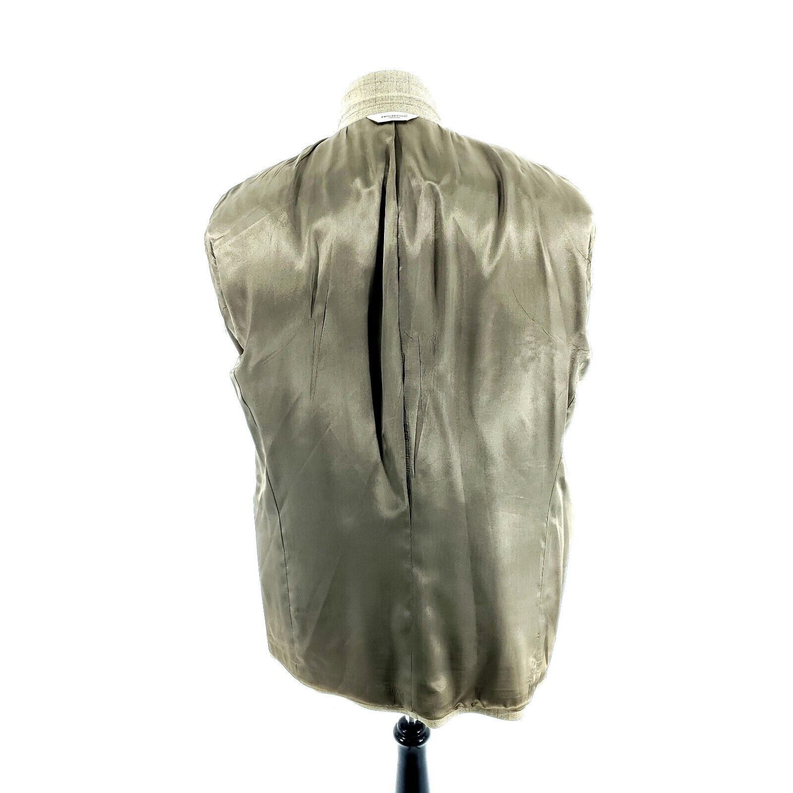 Pronto Uomo Pronto Uomo Worsted Wool 2 Button Blazer 44L Tan Sharkskin B Size 44L - 10 Thumbnail