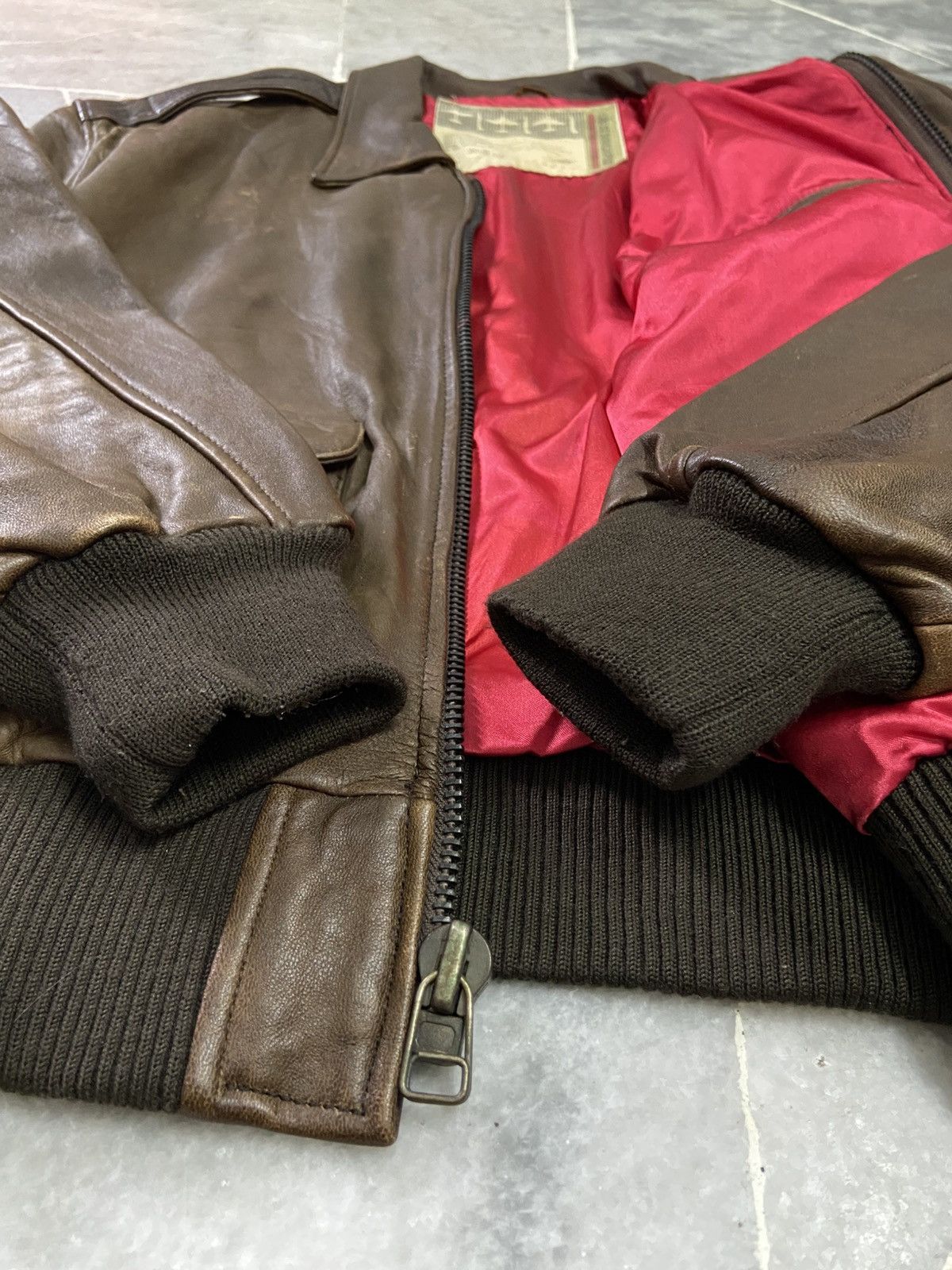Gap Vintage Gap Leather Jacket G-1 Flight Brown Bomber Jacket Size US M / EU 48-50 / 2 - 8 Thumbnail