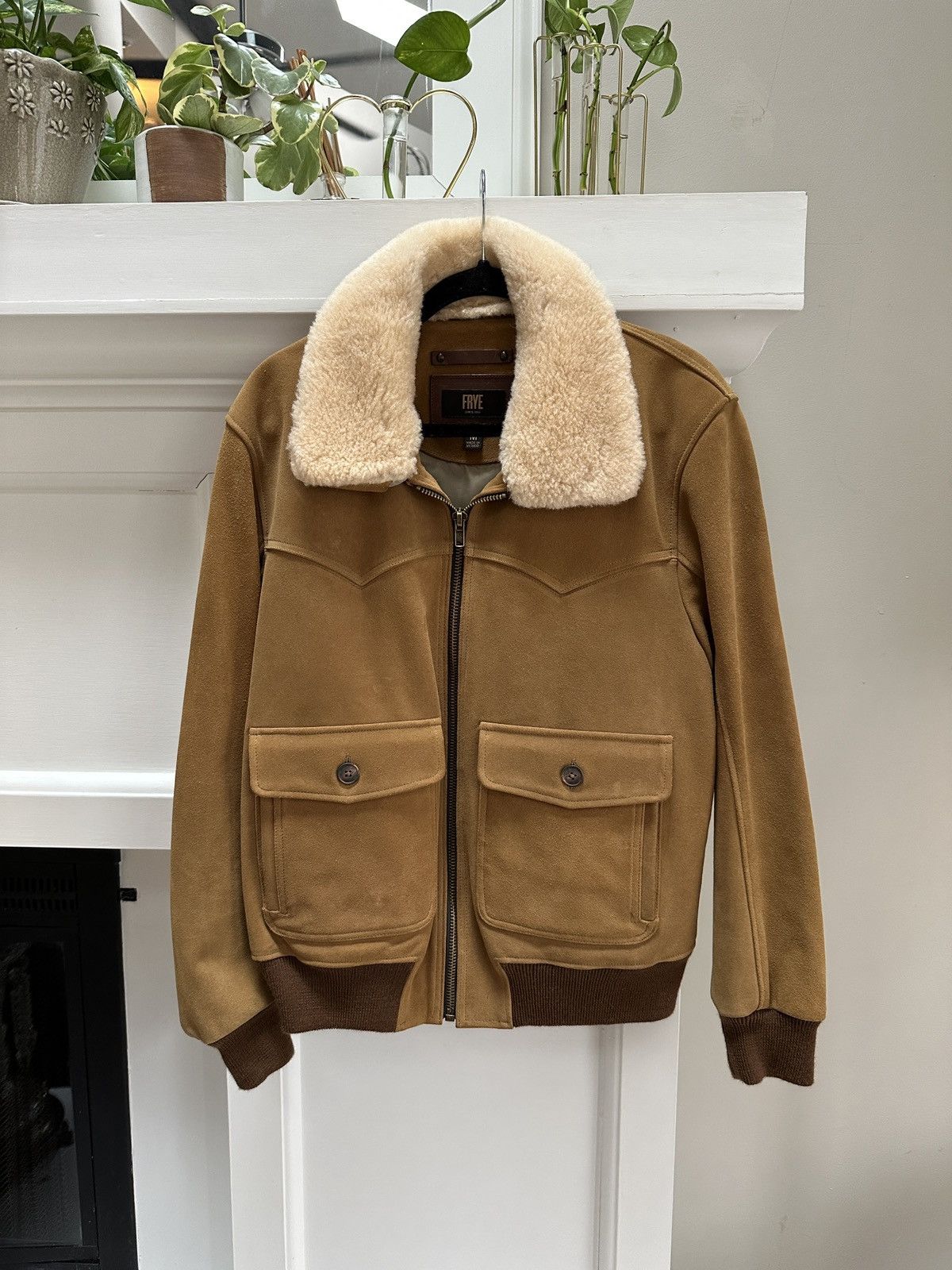 Frye Suede Shearling Bomber Size US S / EU 44-46 / 1 - 1 Thumbnail