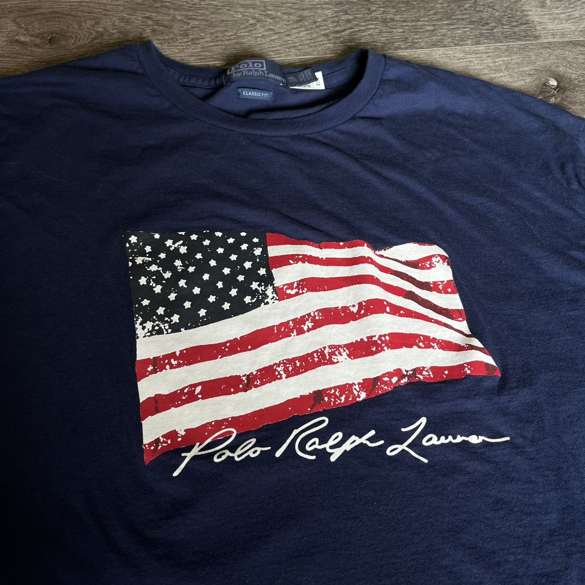 Polo Ralph Lauren × Ralph Lauren × Vintage Vintage Polo Ralph Lauren Classic Fit American Flag T Shirt Size US XXL / EU 58 / 5 - 2 Thumbnail