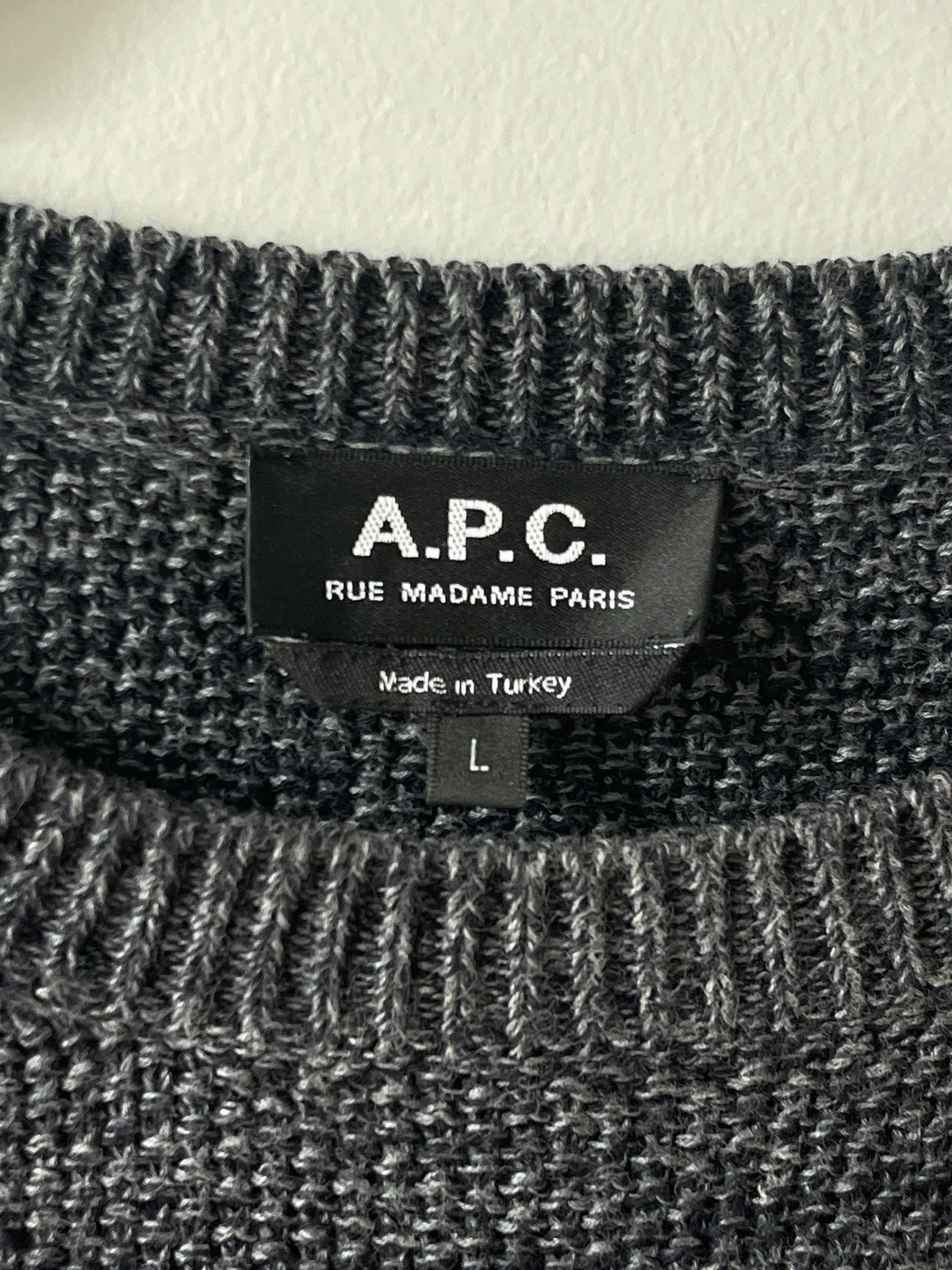 A.P.C. Grey knit cotton sweater Size US L / EU 52-54 / 3 - 4 Thumbnail