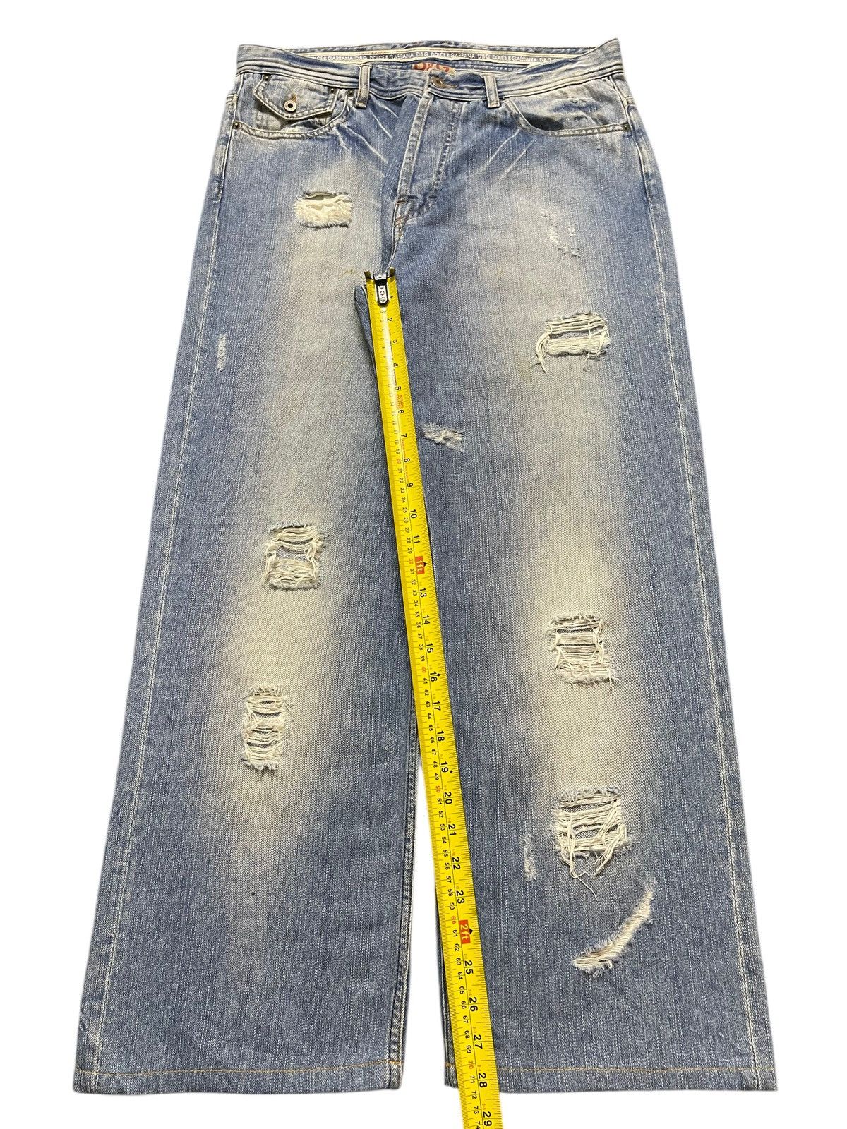 Dolce & Gabbana Vintage Dolce & Gabbana Blue Faded Wash Distressed Baggy Size US 34 / EU 50 - 14 Thumbnail