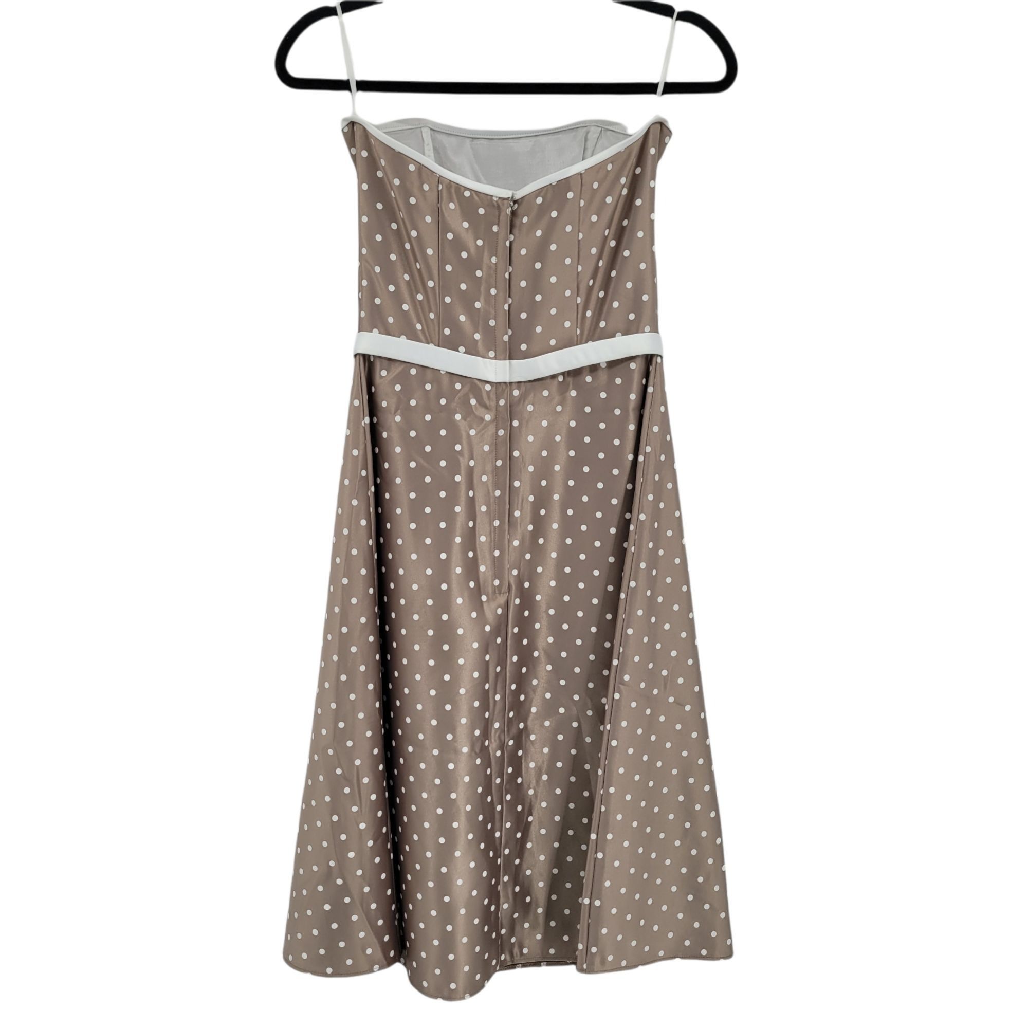 Vintage Vtg Formal Satin Strapless Polka Dot Dress Sz 6 Bow Accent C Size M / US 6-8 / IT 42-44 - 4 Thumbnail