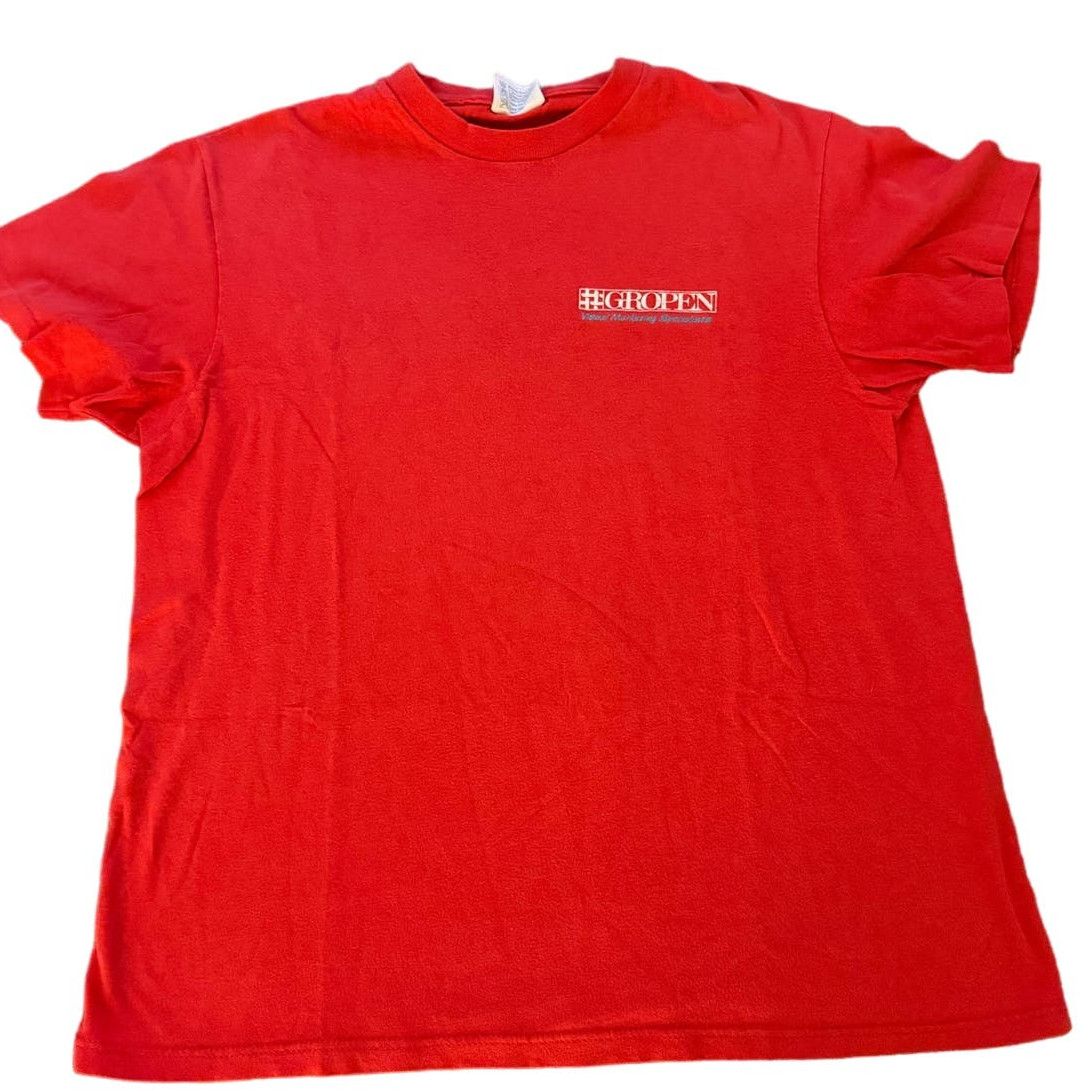image of Hanes Vintage Gropen Visual Marketing Specialists Shirt - Large in Red, Men's