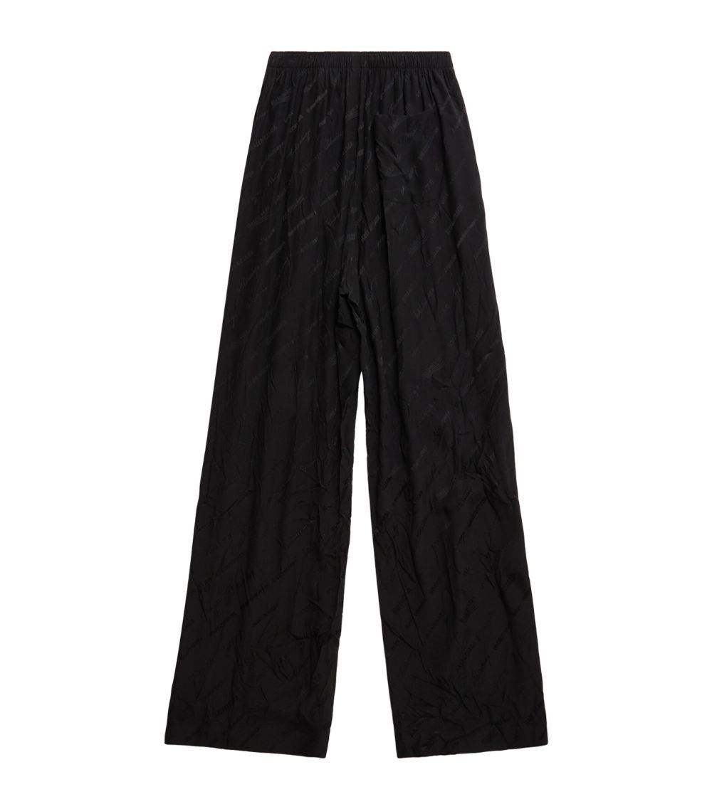 Balenciaga o1bcso1str0525 Logomania All Over Pyjama Trouser in Black Size 28" / US 6 / IT 42 - 2 Thumbnail