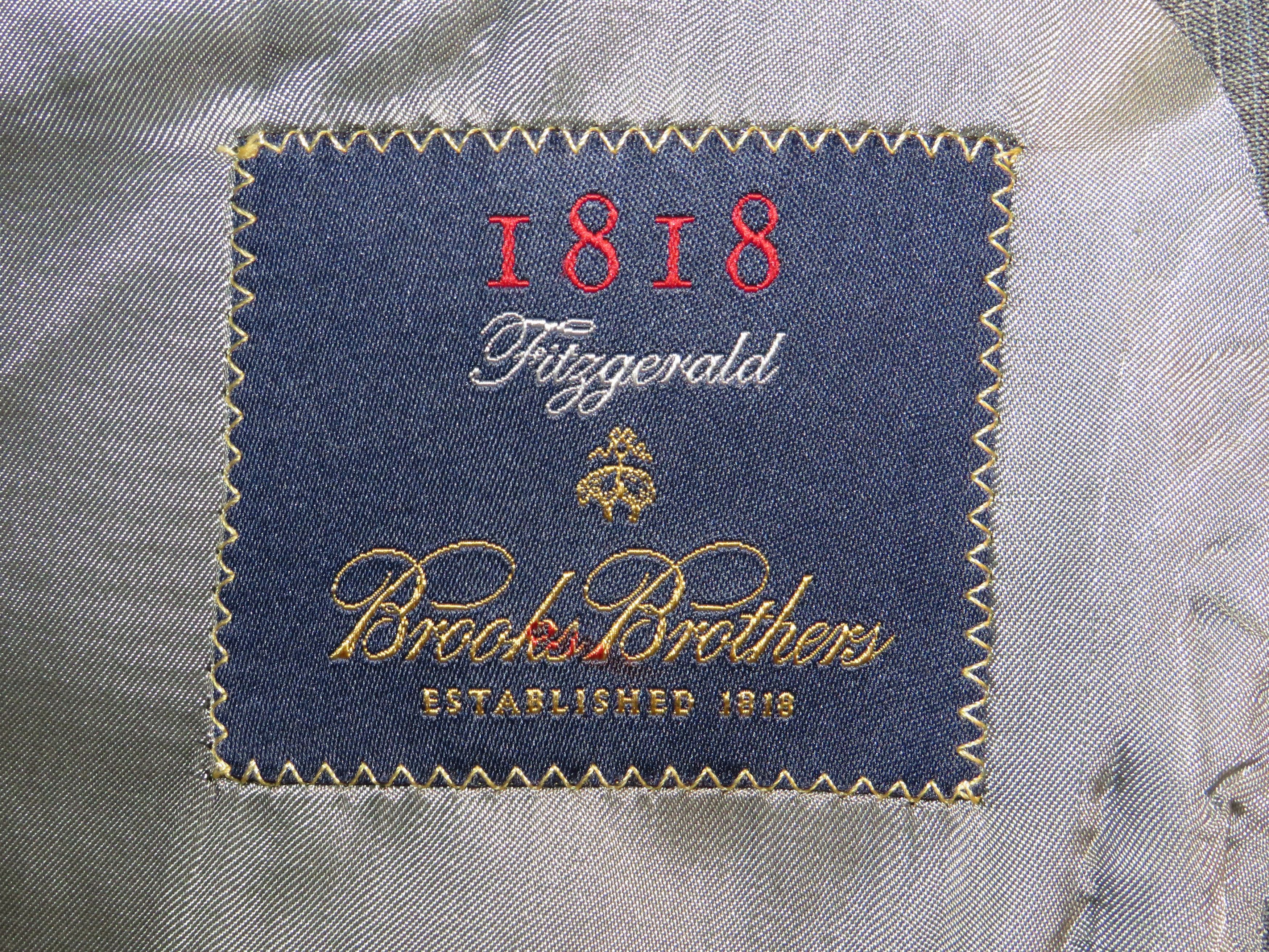 Brooks Brothers 1818 Fitzgerald Drago Gray Striped Two Button Suit 46R Size 46R - 18 Thumbnail