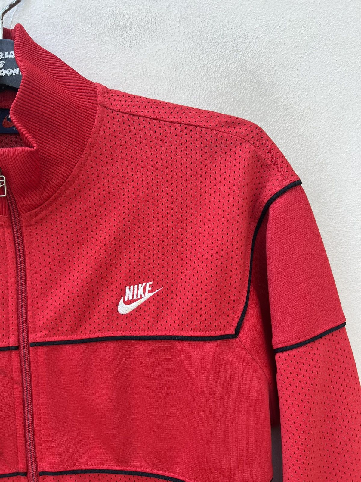 Vintage 80s Nike Hybrid Mesh Red Tracktop Sweater