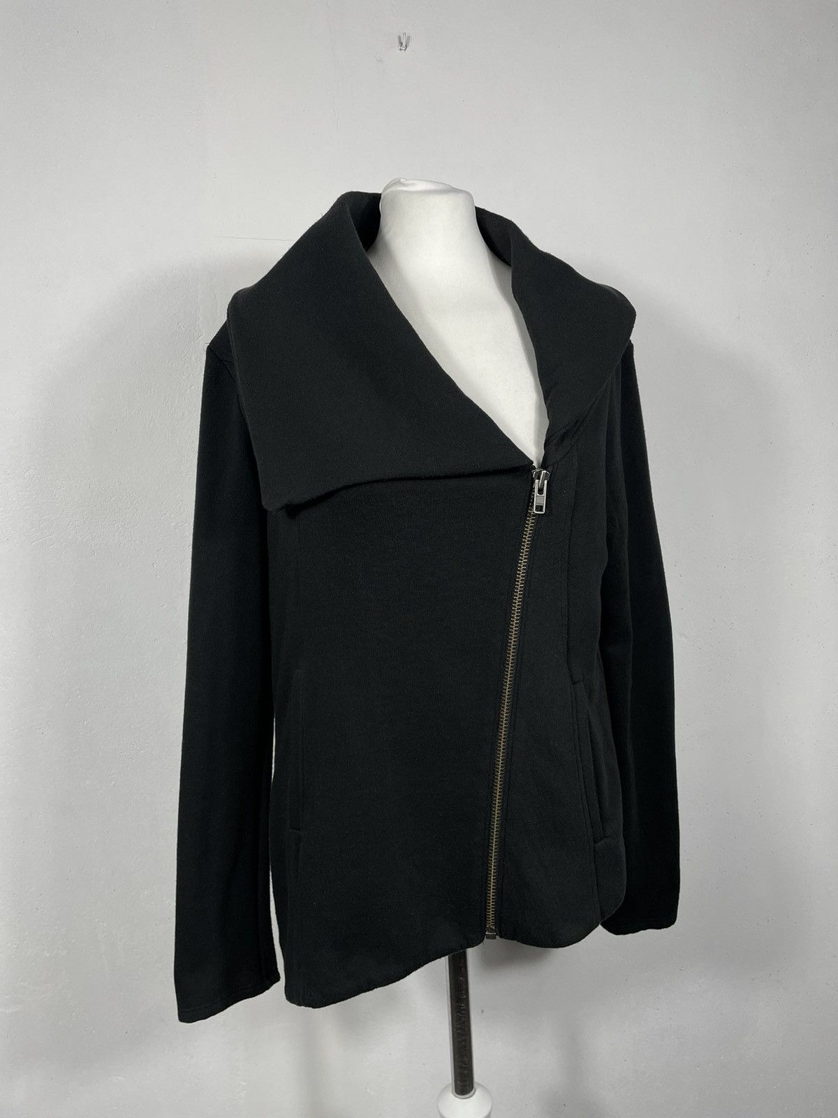 Helmut Lang × Vintage Helmut Lang Archive Black Asymmetric Zip Pulover Pull Jumper Size L / US 10 / IT 46 - 4 Thumbnail