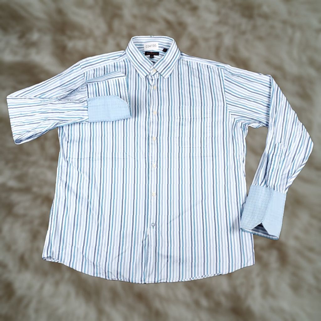 Ben Sherman Ben Sherman Blue Striped Button-Up Shirt Mens XL Long Sleeve Casual Size US XL / EU 56 / 4 - 1 Thumbnail
