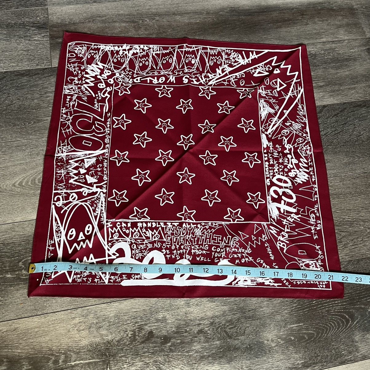 Asspizza New Asspizza 730 Exclusive Bandana Burgundy White Stars Size ONE SIZE - 2 Thumbnail