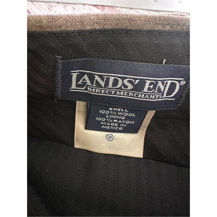 Lands' End Vintage Lands’ End 100% Wool Tailored Pleat Front Dress Pant Size US 35 - 7 Thumbnail