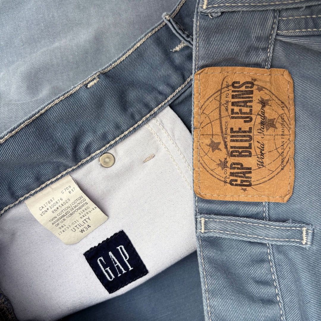 Gap Gap 1990 90s Vintage Blue Jeans Denim W34 Baggy Shorts Size US 34 / EU 50 - 4 Thumbnail