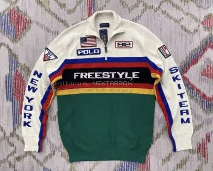 Polo Ralph Lauren Colorblock Freestyle Graphic Sweater. Size US S / EU 44-46 / 1 - 3 Thumbnail