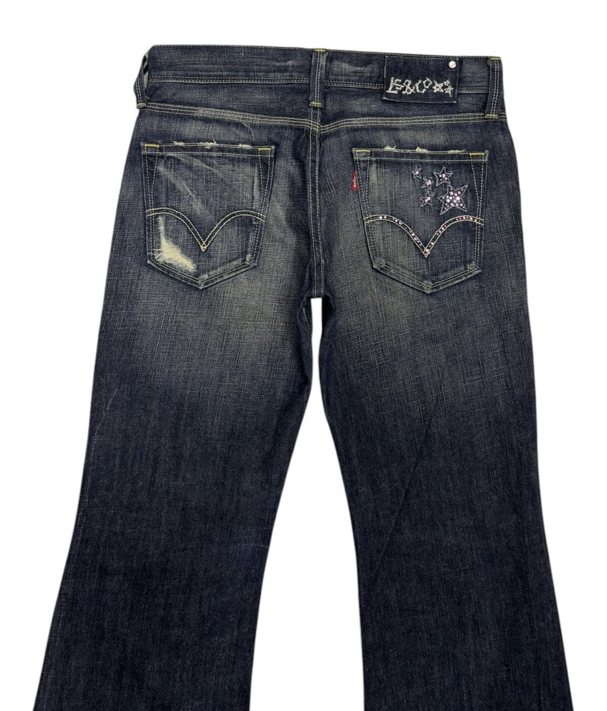 If Six Was Nine FLARE💥LEVIS LADY STYLE FLARED JEANS DISTRESSED DENIM Size 31" - 6 Thumbnail
