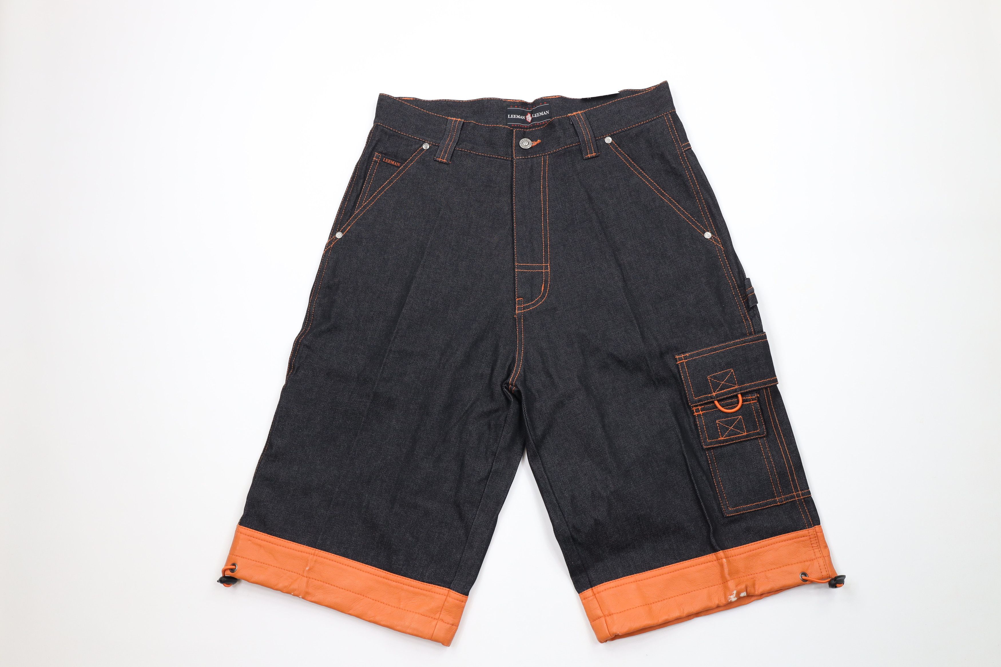 Vintage Deadstock Vintage 90s Streetwear Denim Jean Shorts Black Size US 32 / EU 48 - 1 Thumbnail