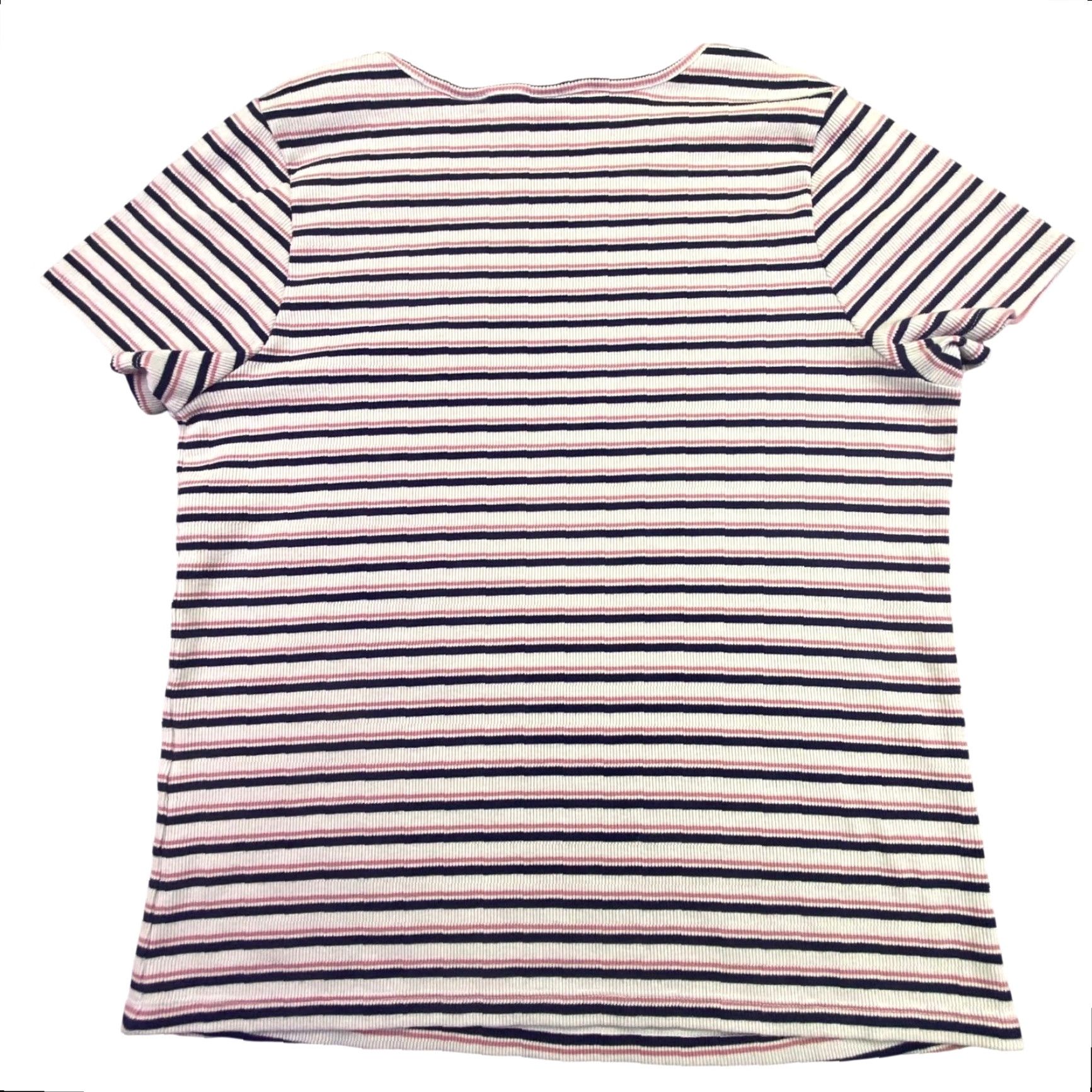 Levi's Levi's Women's Striped Shirt Pink White Short Sleeve XXL Crew Neck Knit Embroidered Logo Slim Casual Vintage No Size XXL / US 16-18 / IT 52-54 - 2 Thumbnail