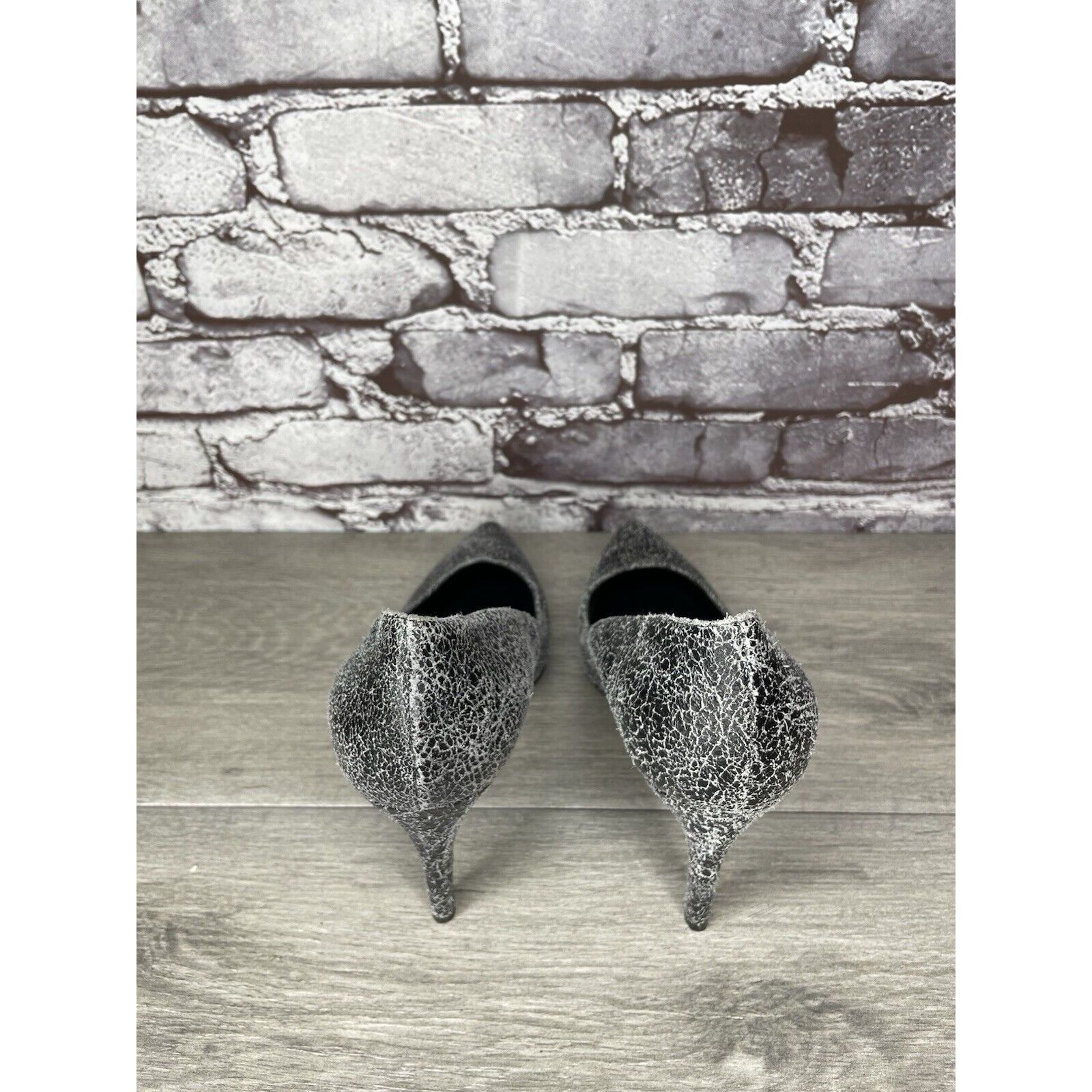 Allsaints AllSaints Grey Leather Lena Pumps Stiletto Pointed Heels Wom Size US 8.5 / IT 38.5 - 6 Thumbnail