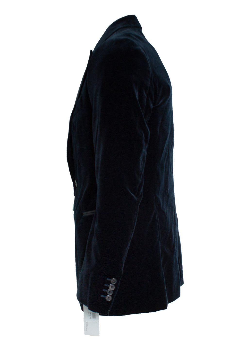 Dries Van Noten Dries van Noten, Navy blue velvet blazer Size 50R - 2 Thumbnail