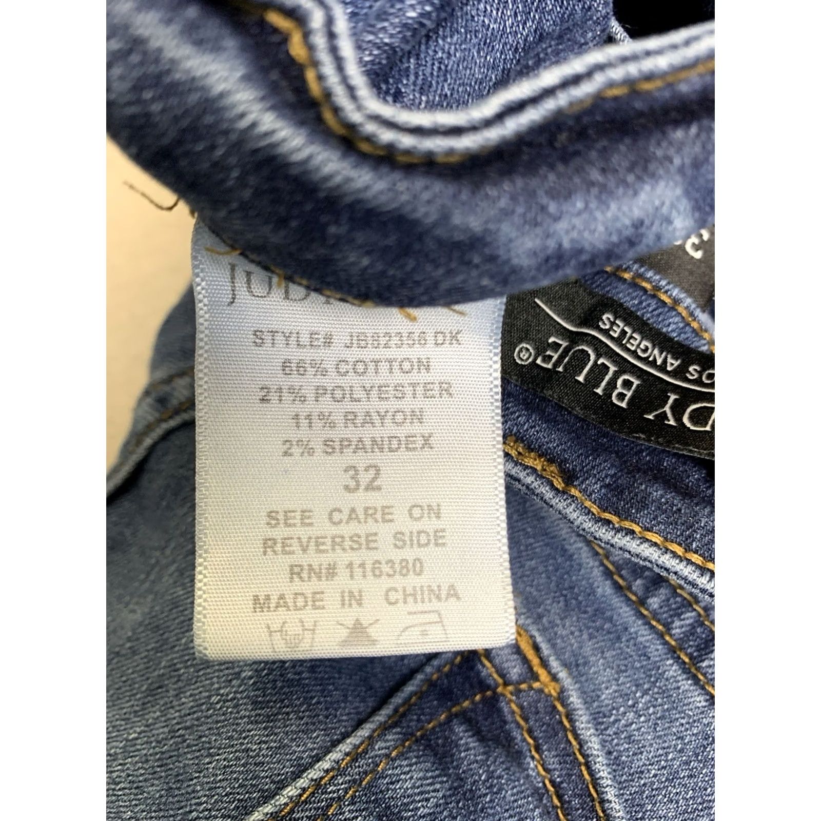 Vintage Judy Blue Jeans Womans 32 Blue Straight Fit Y2K Stretch Preppy Cowgirl JB82356DK Size 24" / US 00 / IT 34 - 4 Thumbnail