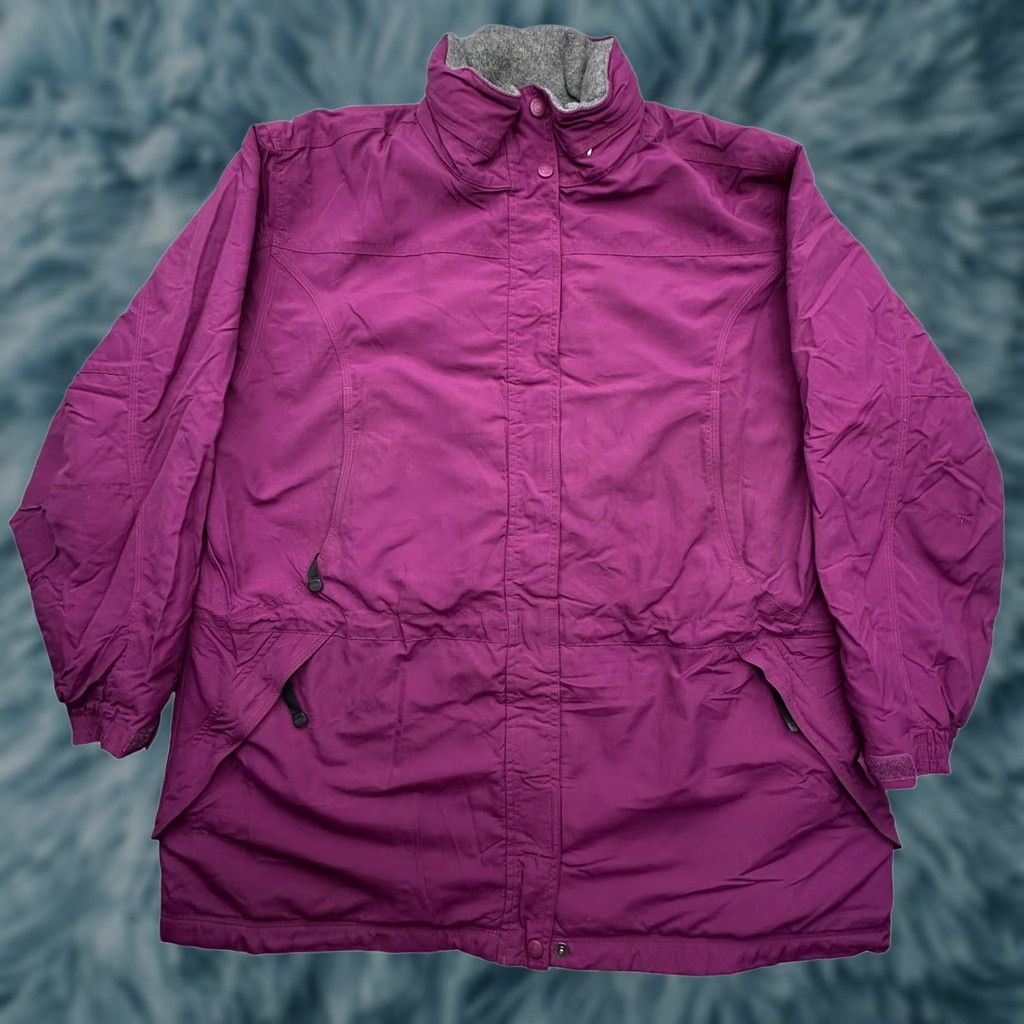 Vintage L.L. Bean Parka Jacket Womens Plus 1X Purple Fleece Lined Hooded Full Zip Pockets Nylon Polyester Long Winter Fall Slim? Size XL / US 12-14 / IT 48-50 - 1 Thumbnail