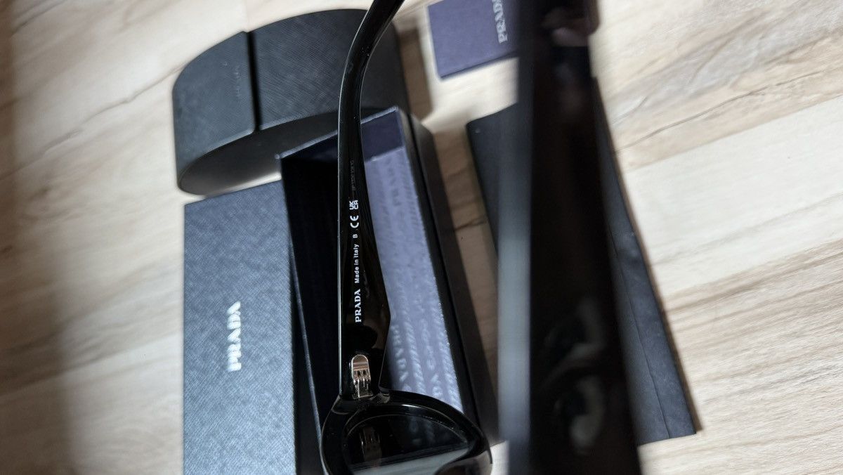 Prada Prada Sunglasses Polished Black SPR 26Z 16K-08Z with Case Size ONE SIZE - 8 Thumbnail