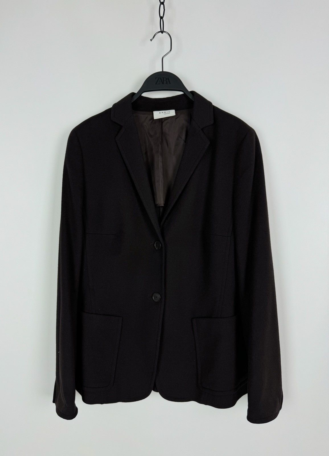 Akris Akris Punto Wool Chocolate Brown Blazer Jacket Size XL / US 12-14 / IT 48-50 - 3 Thumbnail