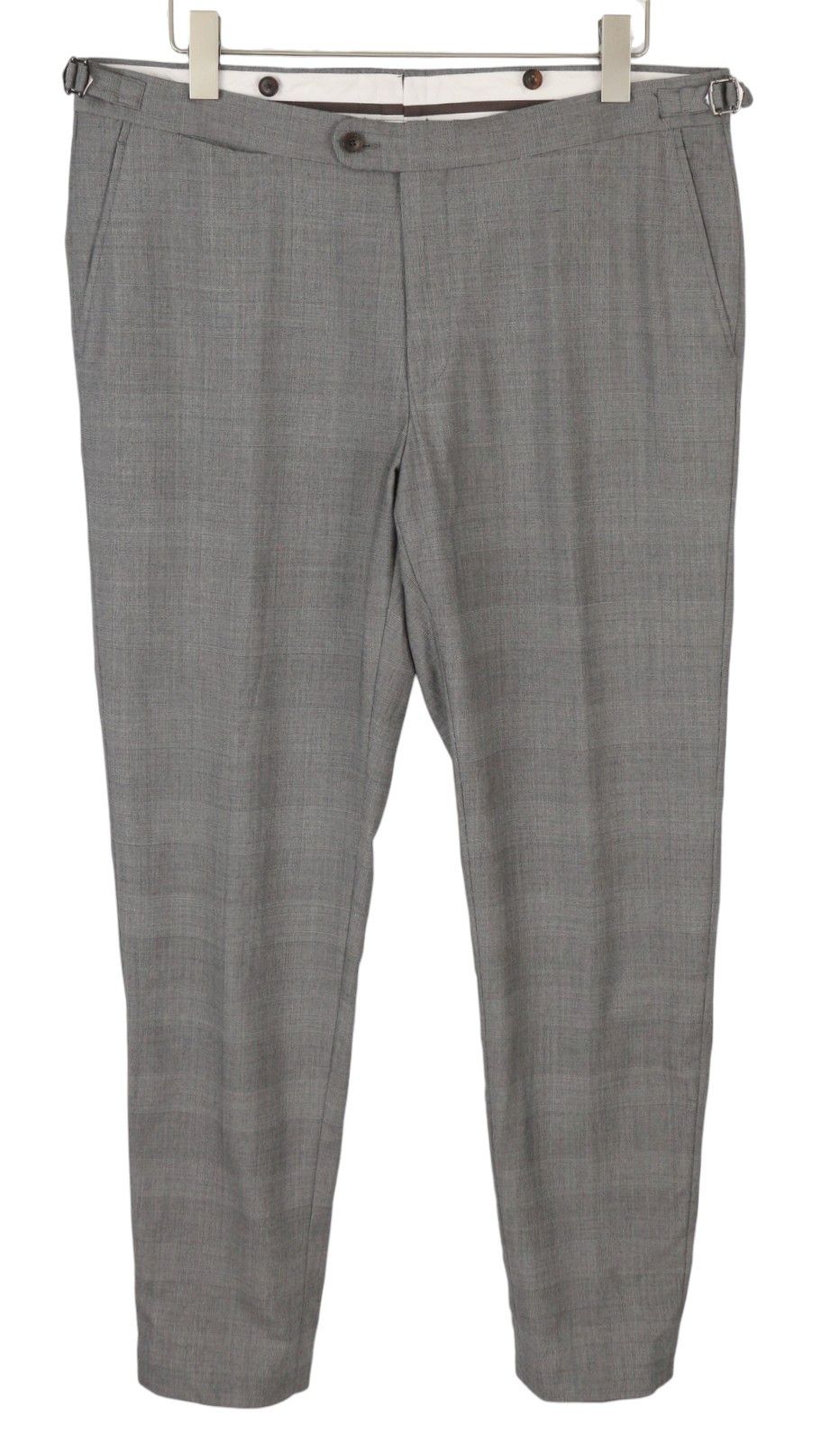 Suitsupply LA SPALLA SA UK42L Grey Wool Plaid Zip Fly Trousers 86728 Size 42L - 1 Thumbnail