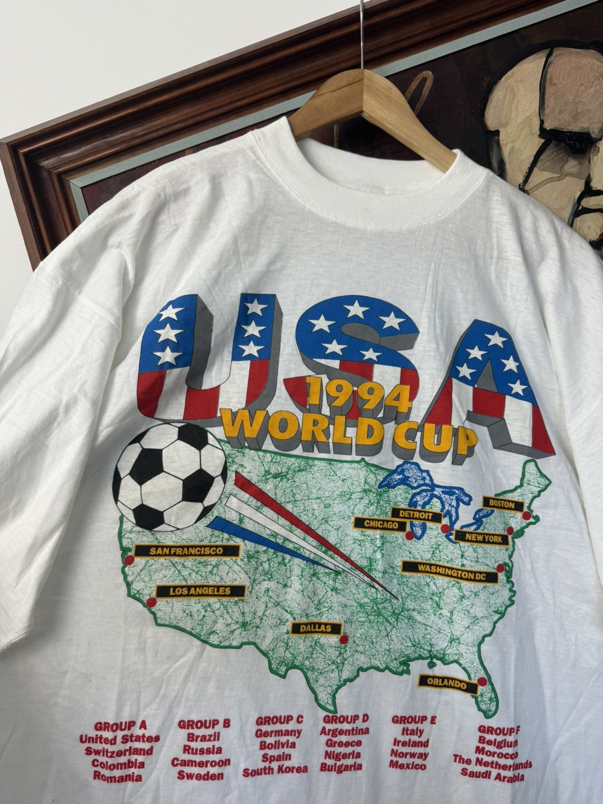 Vintage World Soccer World Cup USA 94 T Shirt Single Stitch