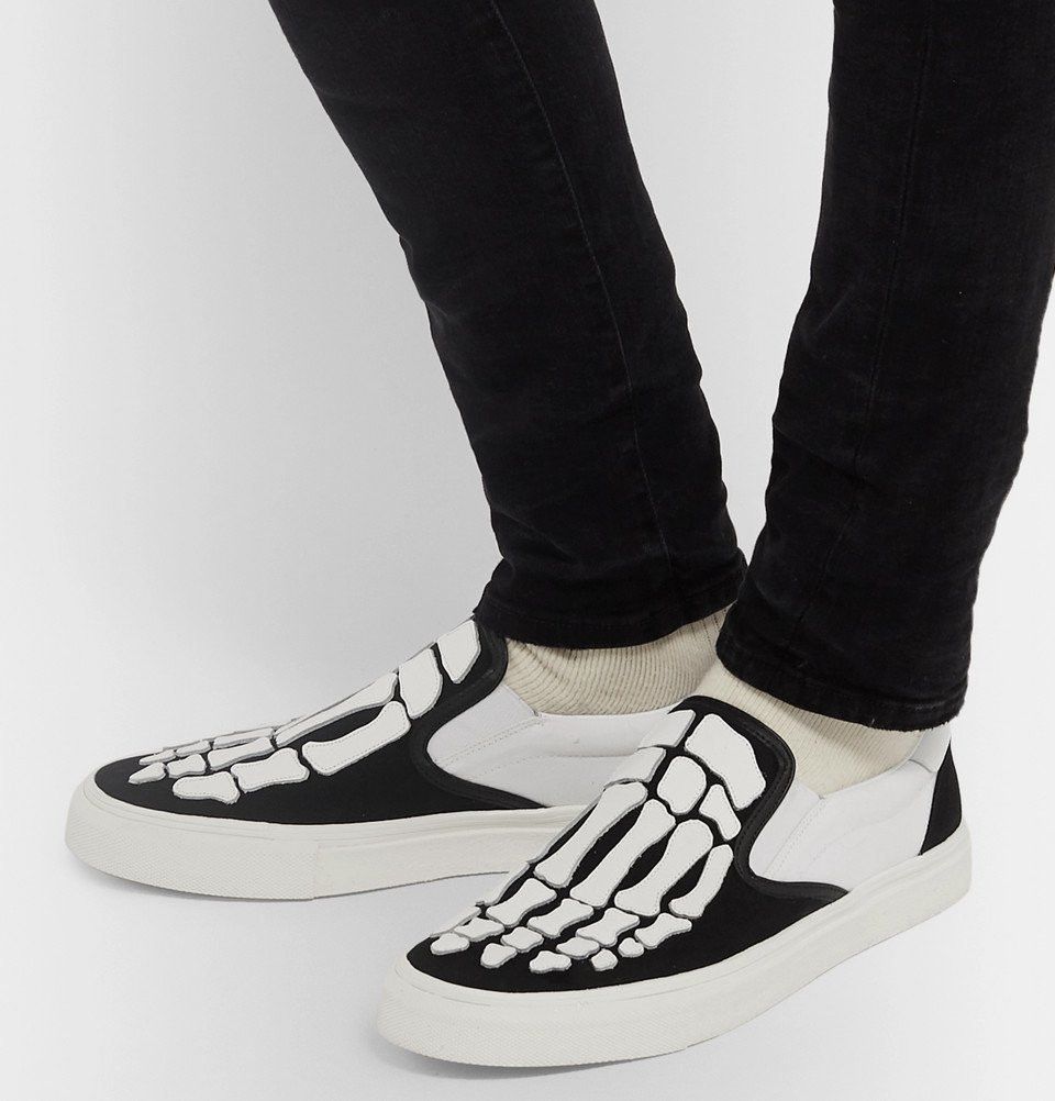 Amiri Amiri White Skeleton Slip On Bones Low Top Sneakers 44 11 Size US 11 / EU 44 - 5 Thumbnail