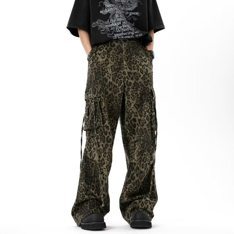 Japanese Brand × Jean Leopard Baggy Stacked Cargo Jeans Size US 34 / EU 50 - 4 Thumbnail