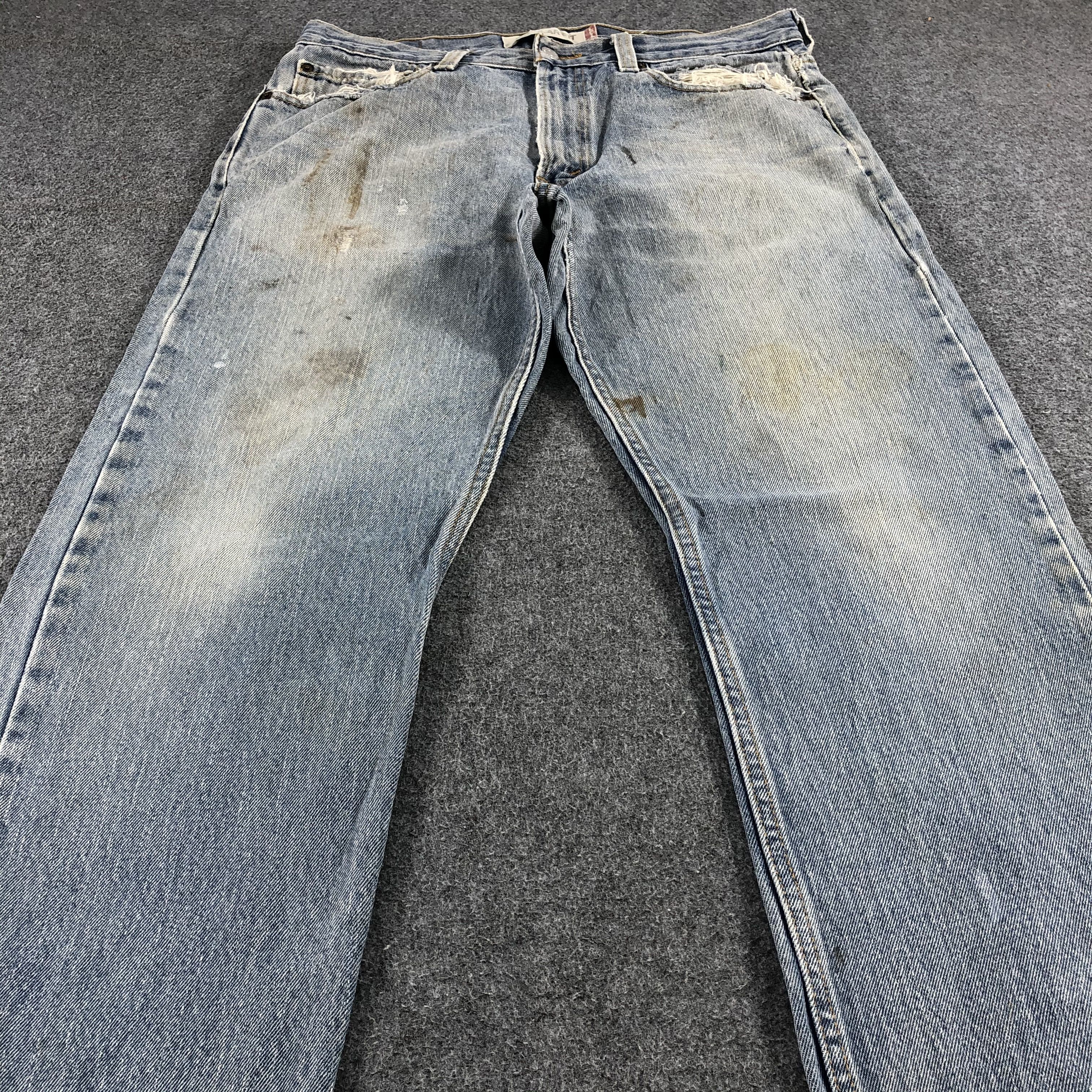 Levi's Light Wash Vintage Levis 505 Distress Jeans-J1187 Size US 34 / EU 50 - 3 Thumbnail