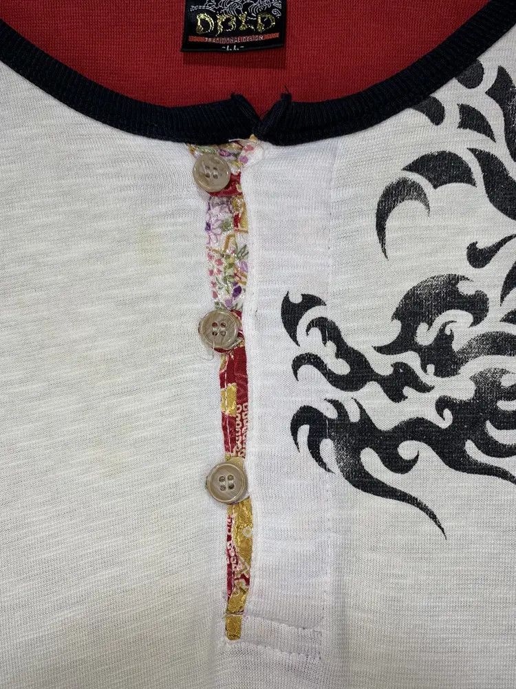 Vintage 2000s DBLD JAPAN tribal dragon tatto sukajan longsleeve Size US L / EU 52-54 / 3 - 5 Thumbnail