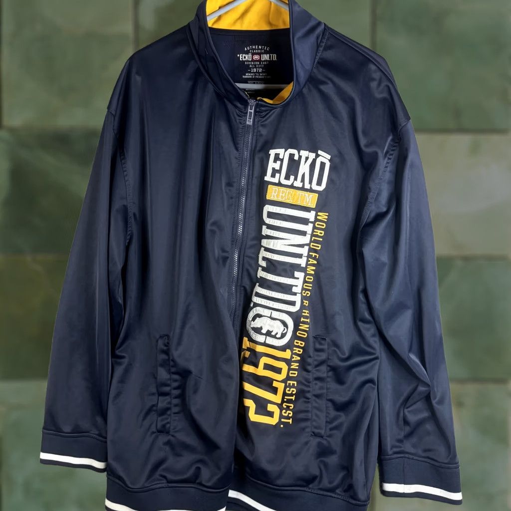Ecko Unltd. Ecko Unltd Track Jacket Mens 3XL Blue Full Zip Rhino Logo Athletic Modern Streetwear Size US XXL / EU 58 / 5 - 1 Thumbnail