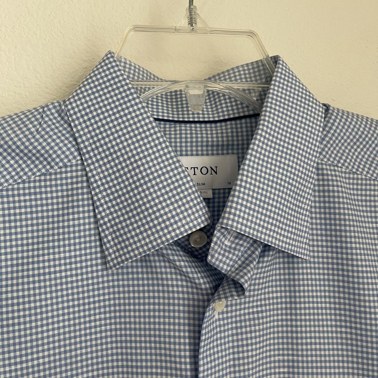 Eton $300 ETON AB Slim Cotton Linen Button Down Long Sleeve Shirt Size US L / EU 52-54 / 3 - 3 Thumbnail
