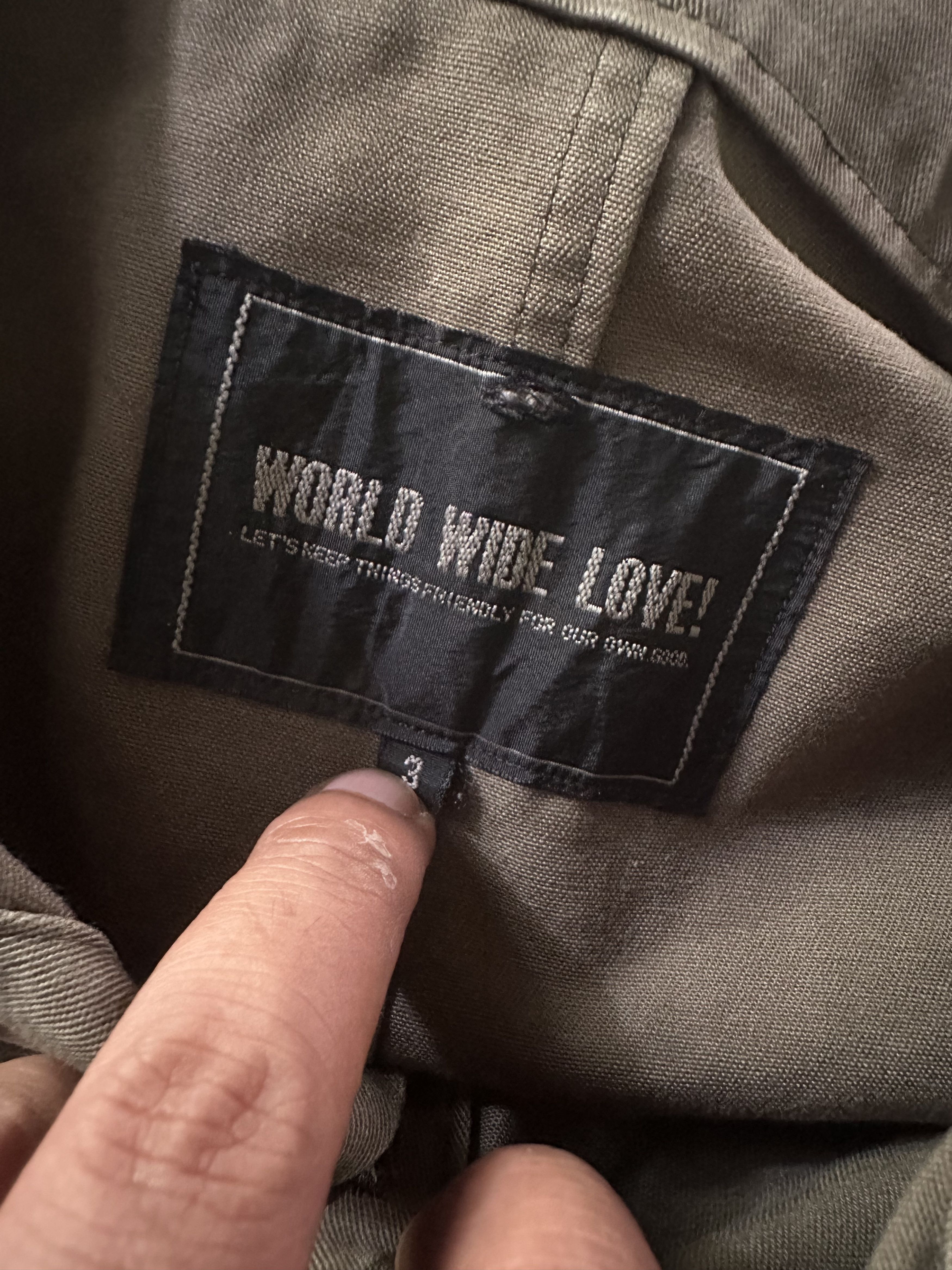 Vintage Vintage World Wide Love Chore Distressed Worker Jacket Size US L / EU 52-54 / 3 - 10 Thumbnail