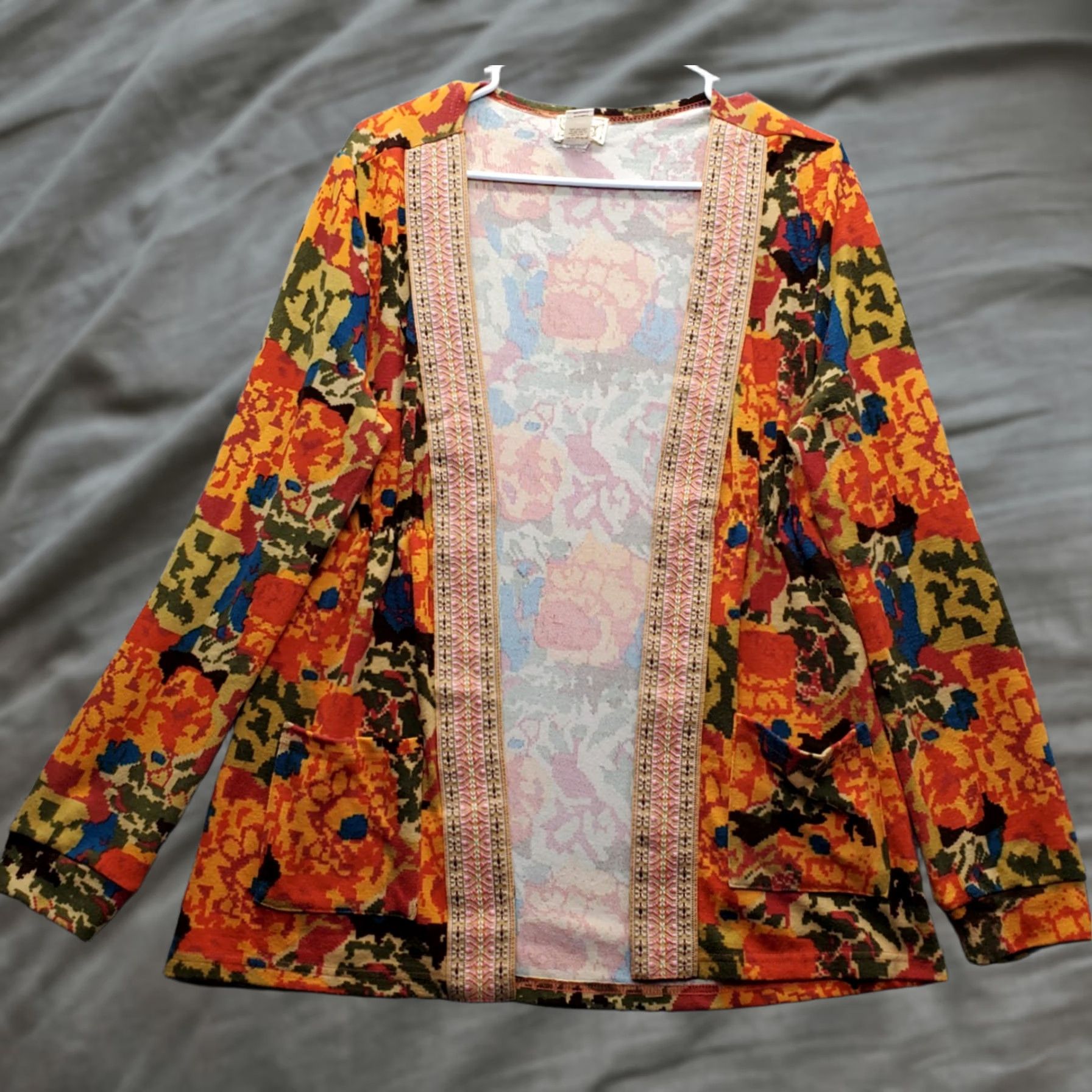 Vintage Tracy Porter Kantha Kimono Jacket Womens Size 6-8 Multi Printed Lightweight Open Front Geometric Pattern Woven Jacket Size M / US 6-8 / IT 42-44 - 1 Thumbnail
