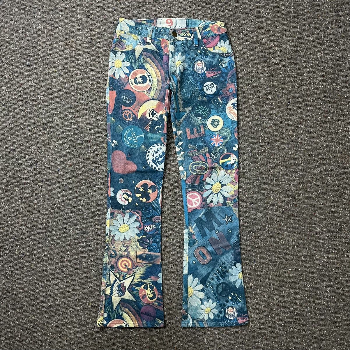 Other Rare Vintage Modzart London All Over Print Jeans Size 26" / US 2 / IT 38 - 1 Thumbnail