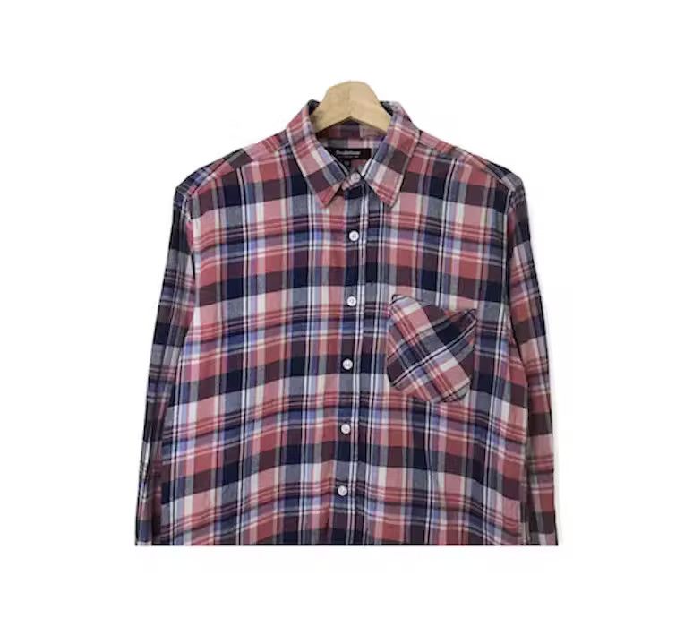 Japanese Brand Double Focus Plaid Tartan Flannel Shirt Size US S / EU 44-46 / 1 - 2 Thumbnail