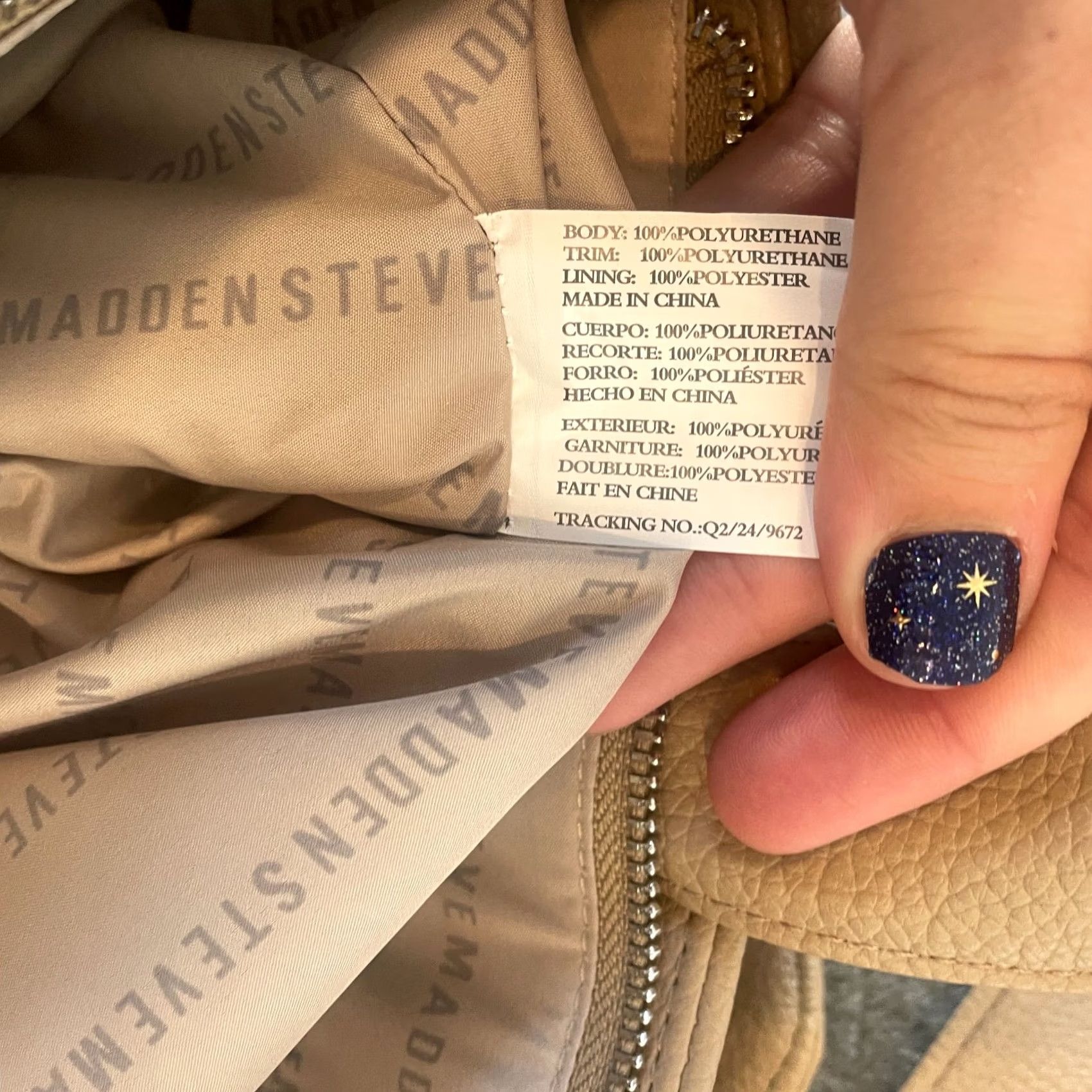 Steve Madden Steve Madden Shoulder Bag Medium Tan Faux Leather Purse Classic Pockets Size ONE SIZE - 6 Thumbnail