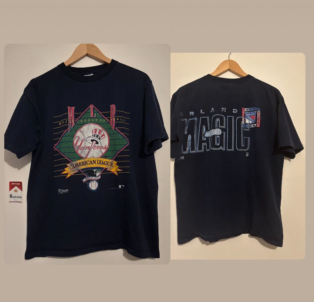 Vintage Vintage Test Print Error Yankees/Magic/Rangers Double Sided Size US L / EU 52-54 / 3 - 1 Thumbnail